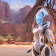 An Overwatch hero stands on Route 66.